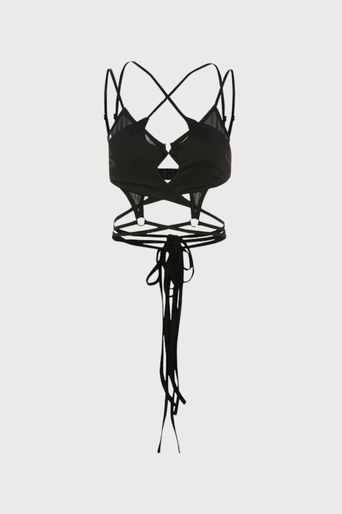 Party Snap Spaghetti Cutout Crop Top
