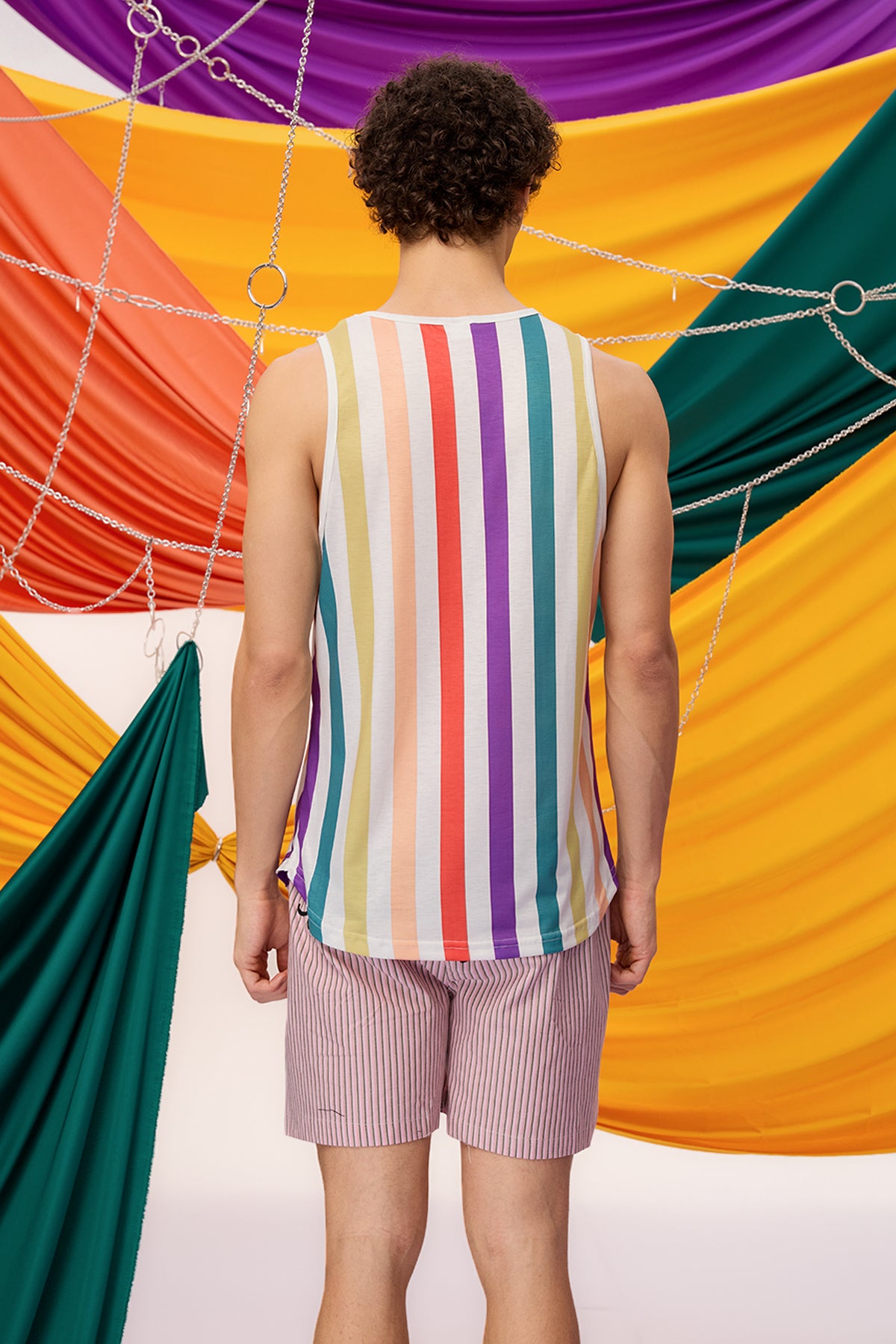 Peace Glow Sleeveless Stripe Top