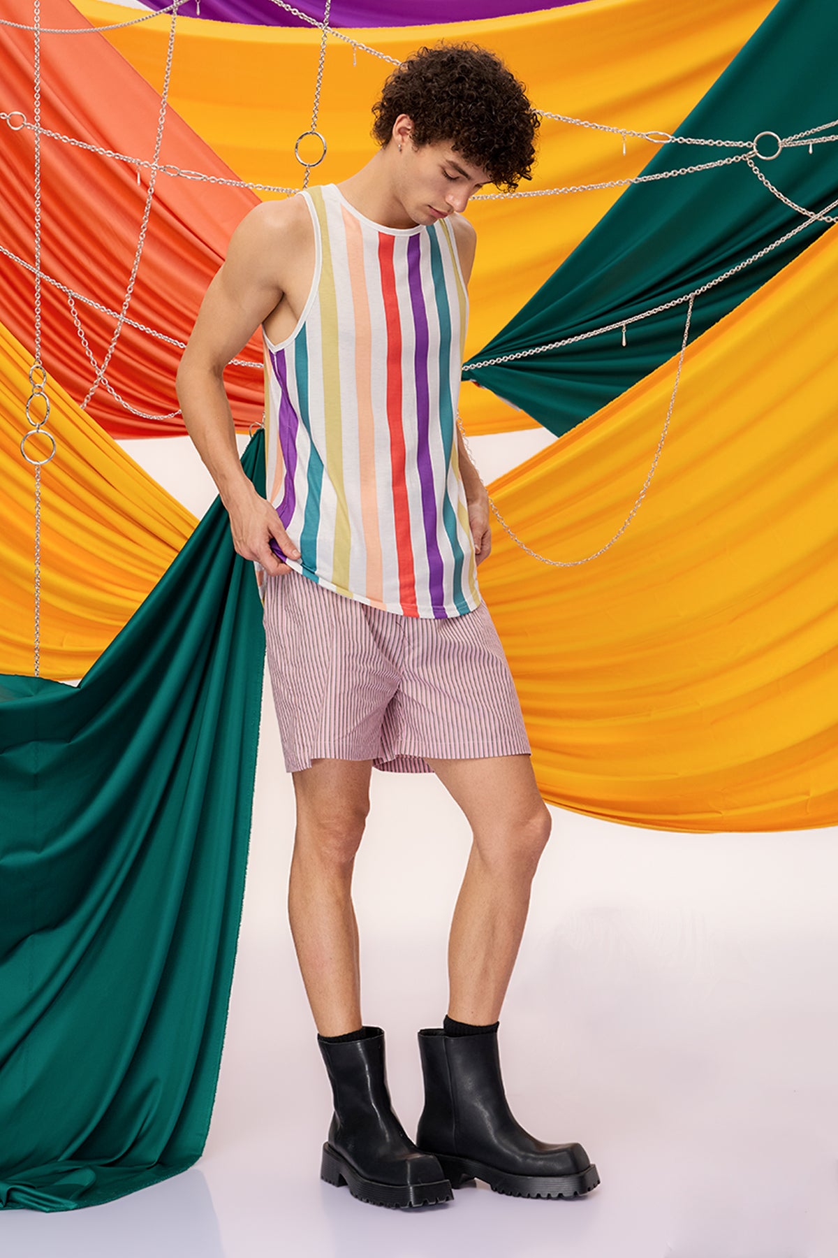 Peace Glow Sleeveless Stripe Top