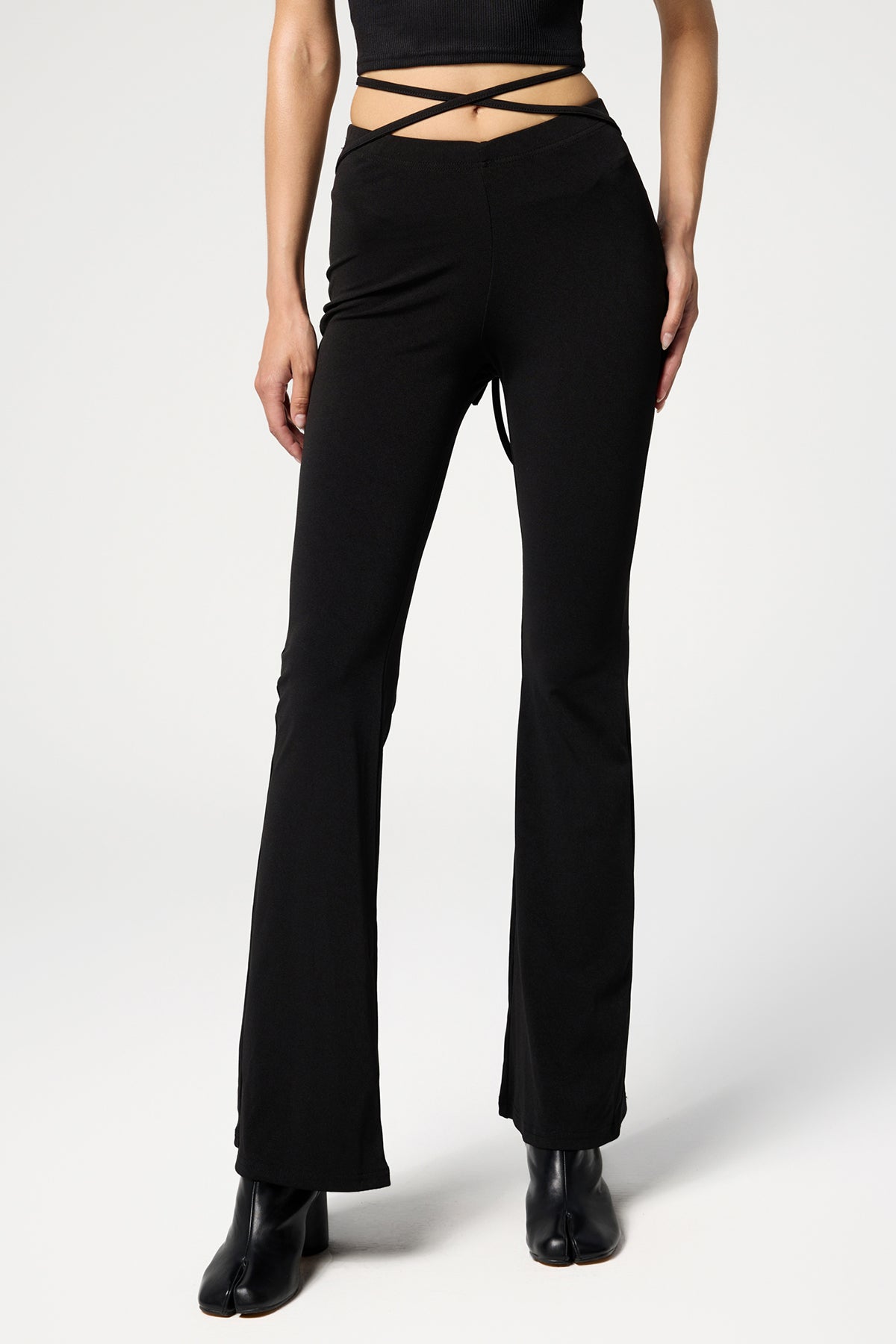 Pearl Bootcut Lace Up Low Rise Pants