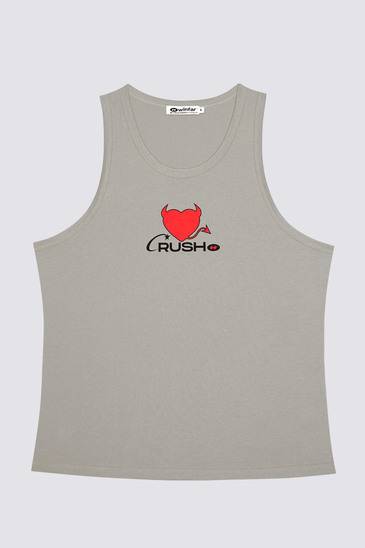 Petal Flame Devil Print Sleeveless Top Silver