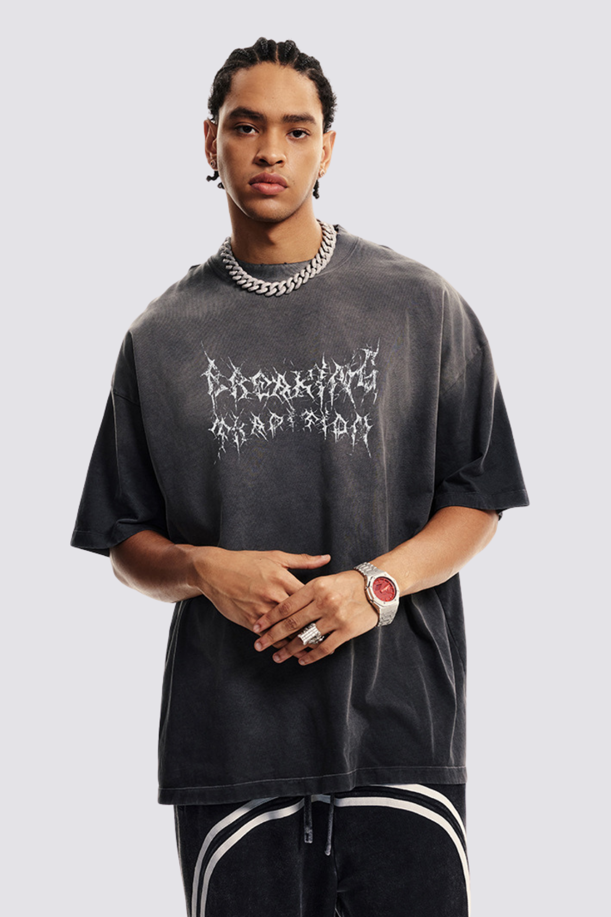 Phantom Ink Print Top Grey