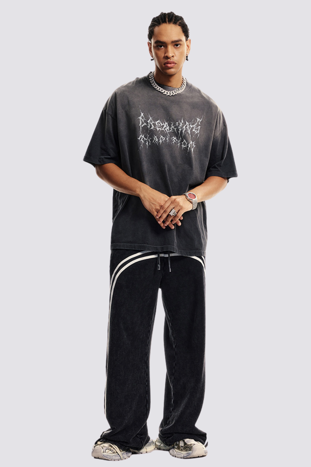 Phantom Ink Print Top Grey