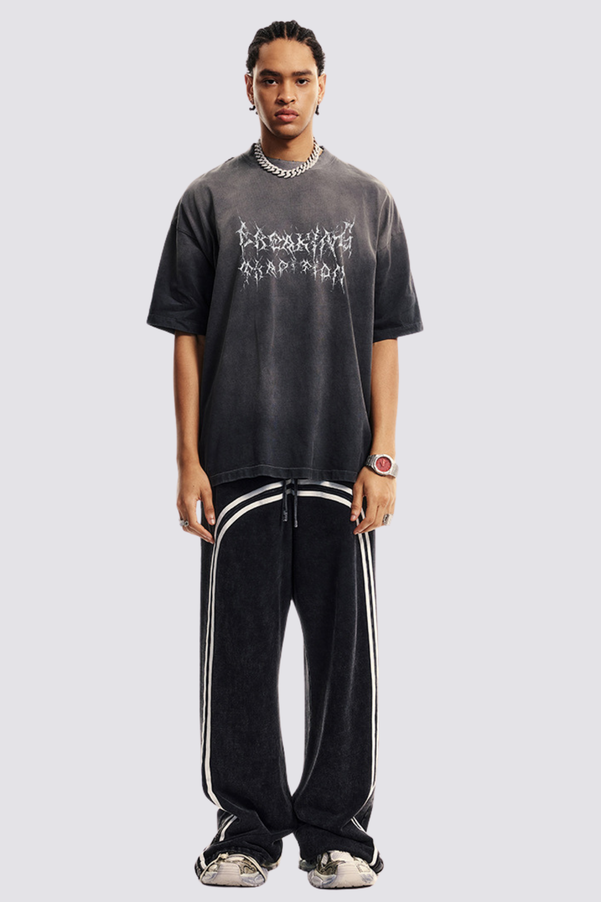 Phantom Ink Print Top Grey