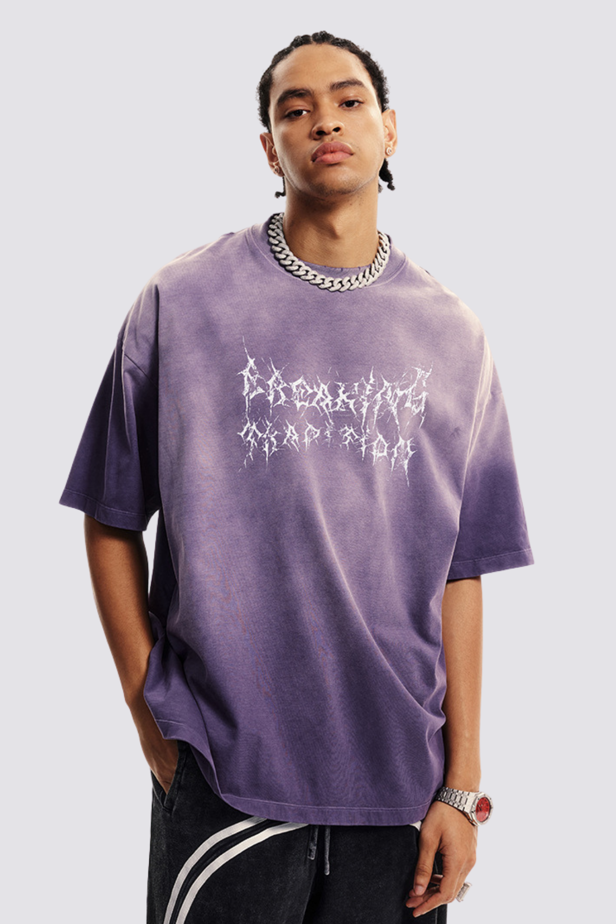 Phantom Ink Print Top Purple