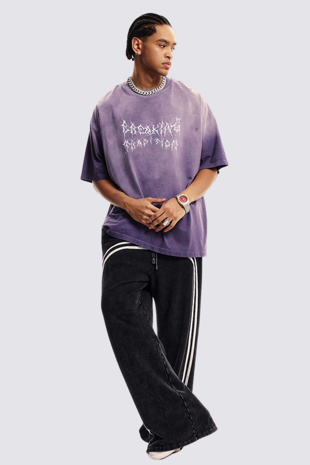 Phantom Ink Print Top Purple