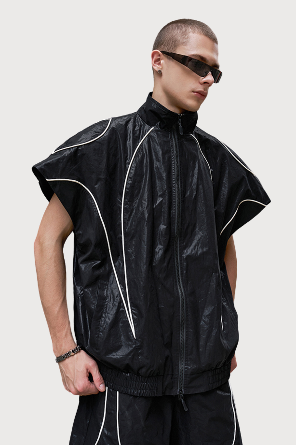 Phase Grain Short Sleeve Satin Outerwear