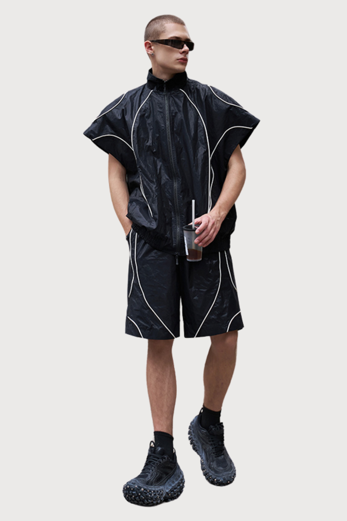 Phase Grain Short Sleeve Satin Outerwear