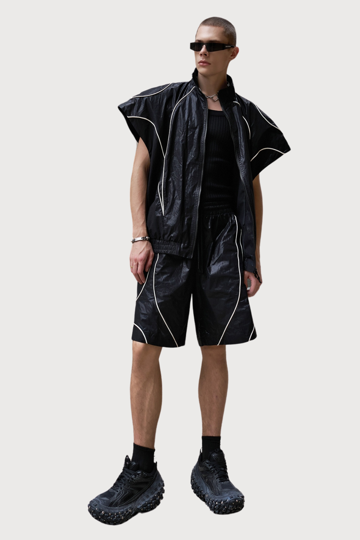 Phase Grain Short Sleeve Satin Outerwear