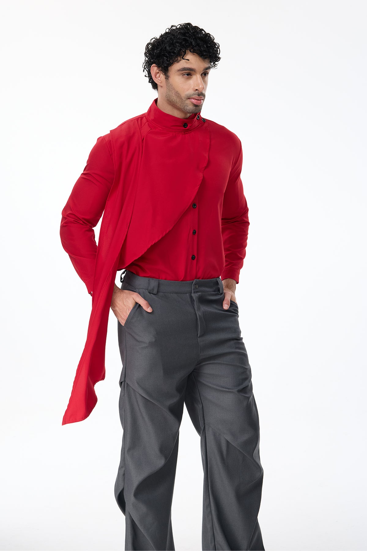 Pitch Uniform Scarf Tie Neck Shirt Red