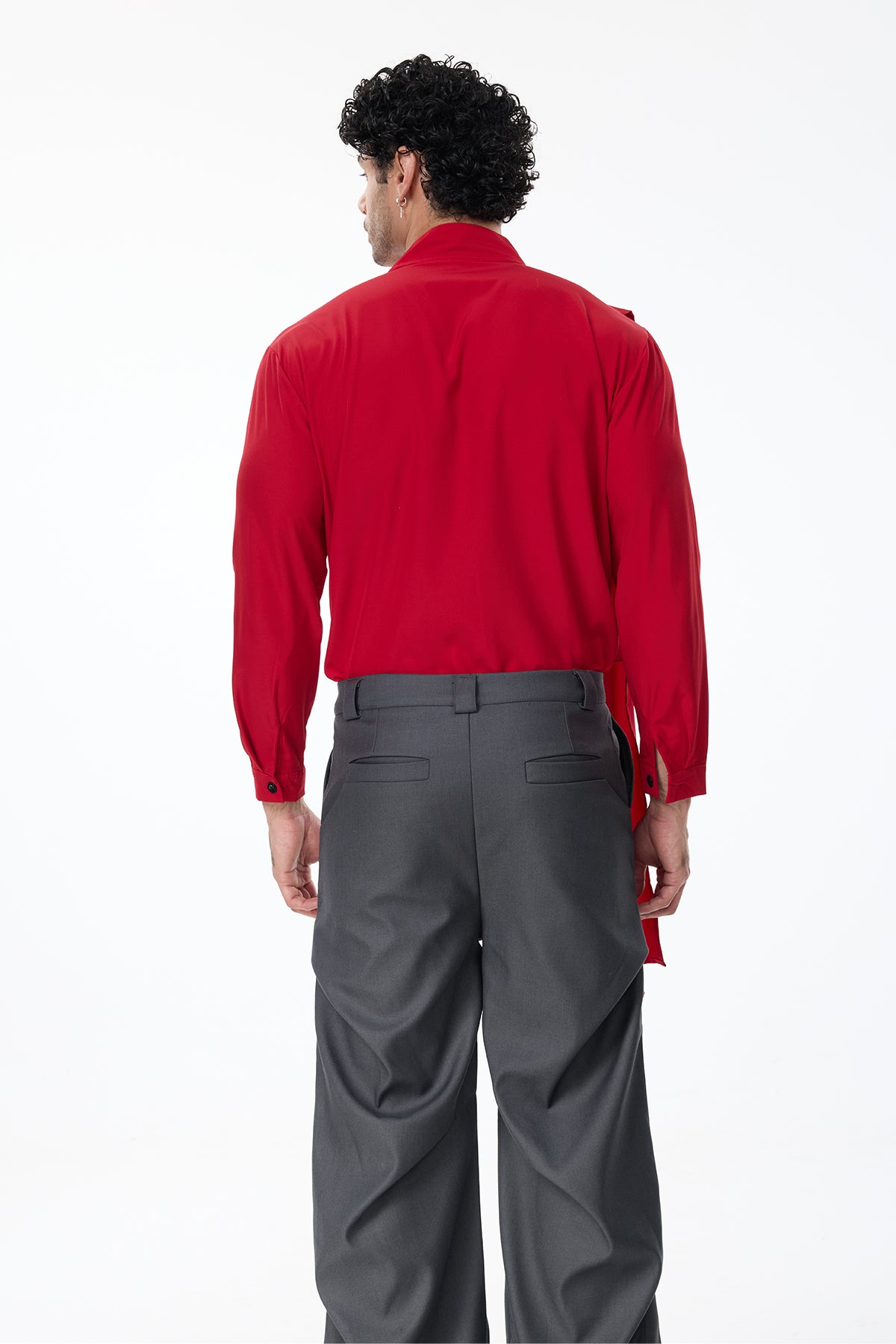 Pitch Uniform Scarf Tie Neck Shirt Red