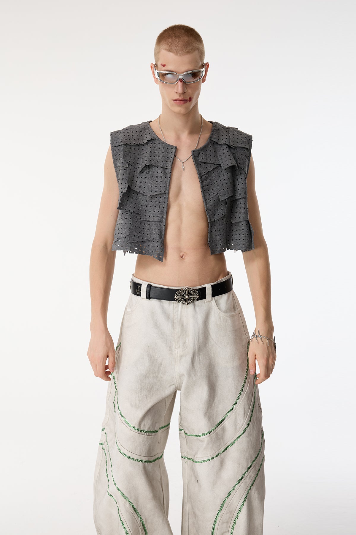 Pitch Wrap Cutout Sleeveless Crop Top