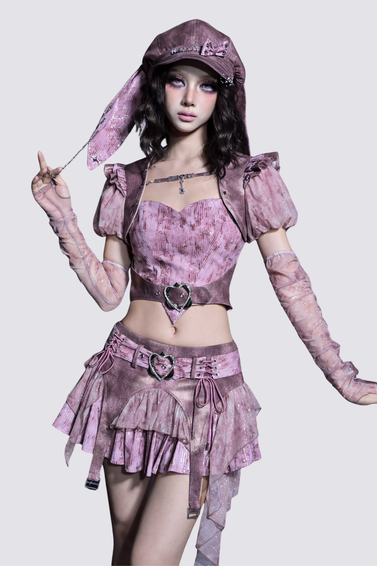 Pixel Love Pleated Sequin Skirt