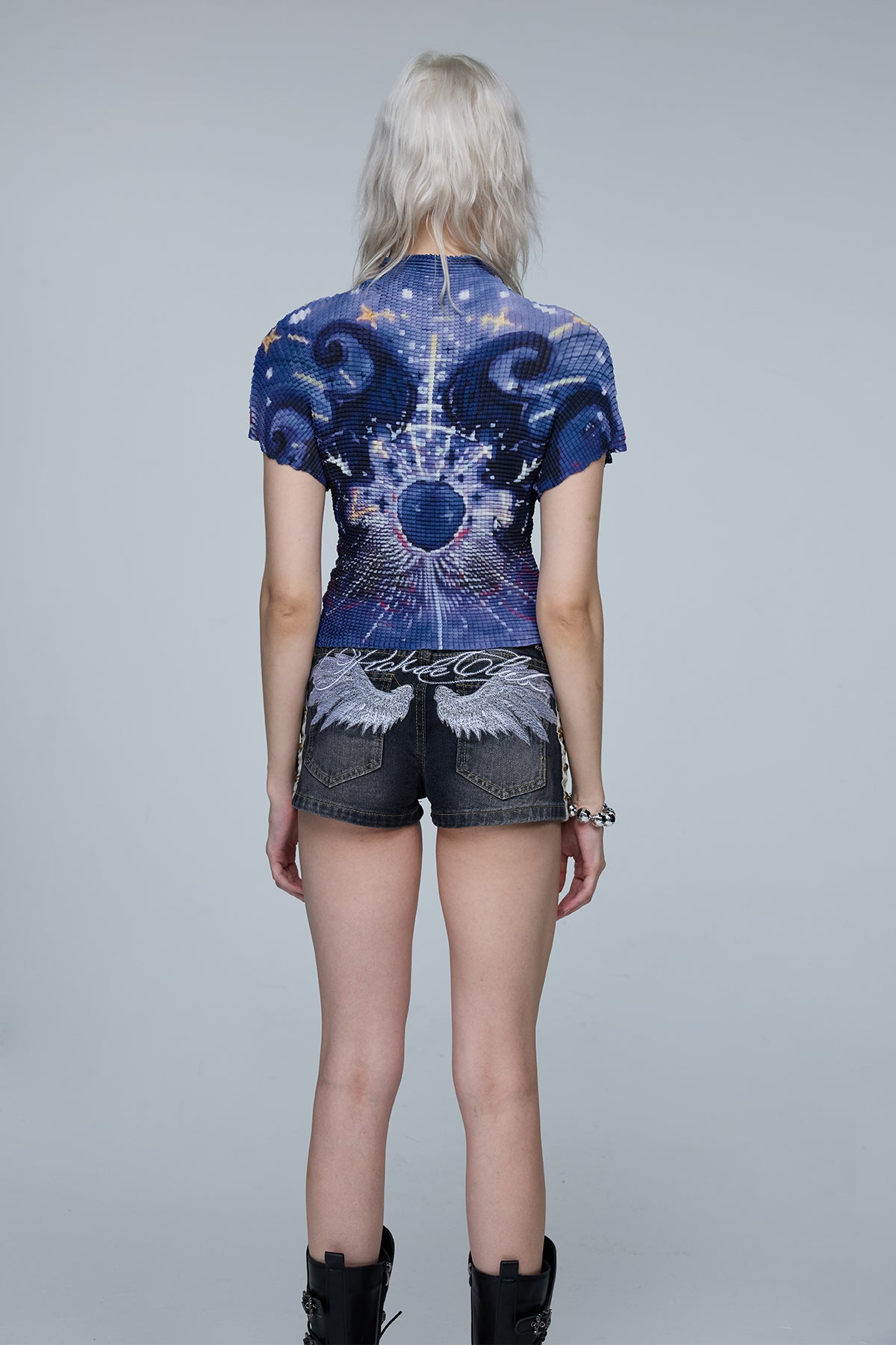 Pixel Mirage Print Crop Top