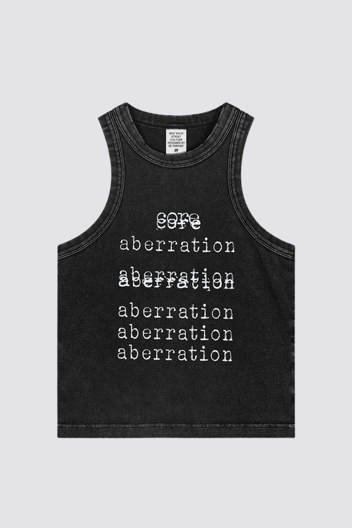 Plain Flow Print Sleeveless Top Black