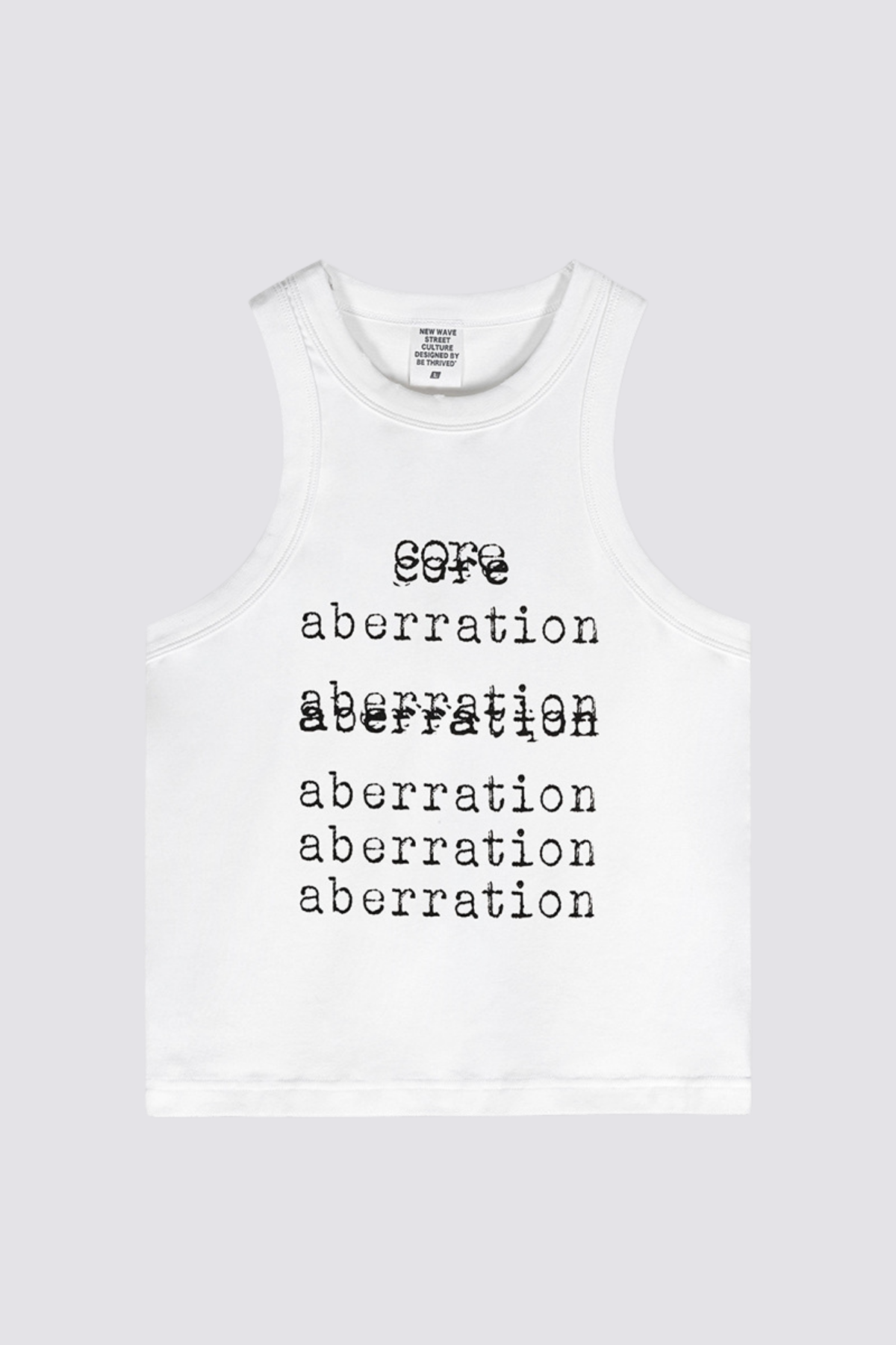 Plain Flow Print Sleeveless Top White