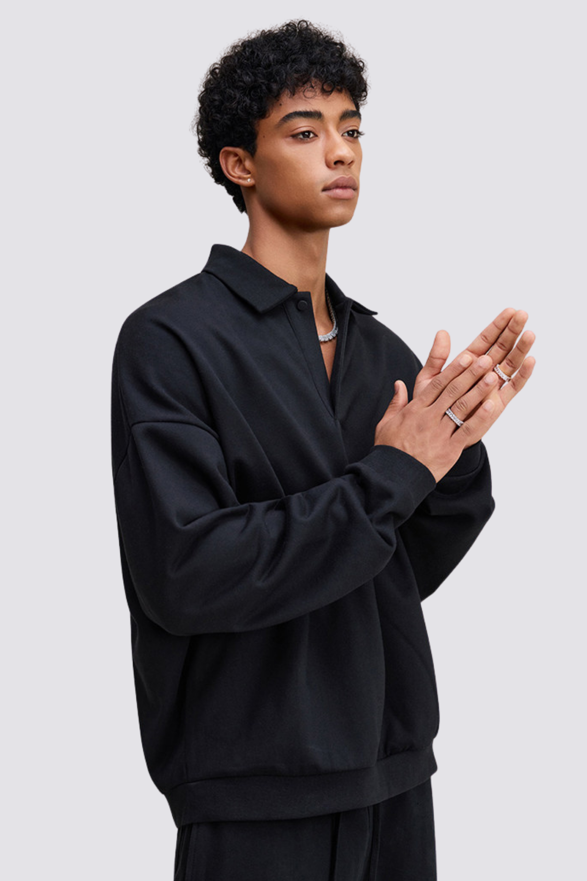 Plain Obscurity Long Sleeve Top Black