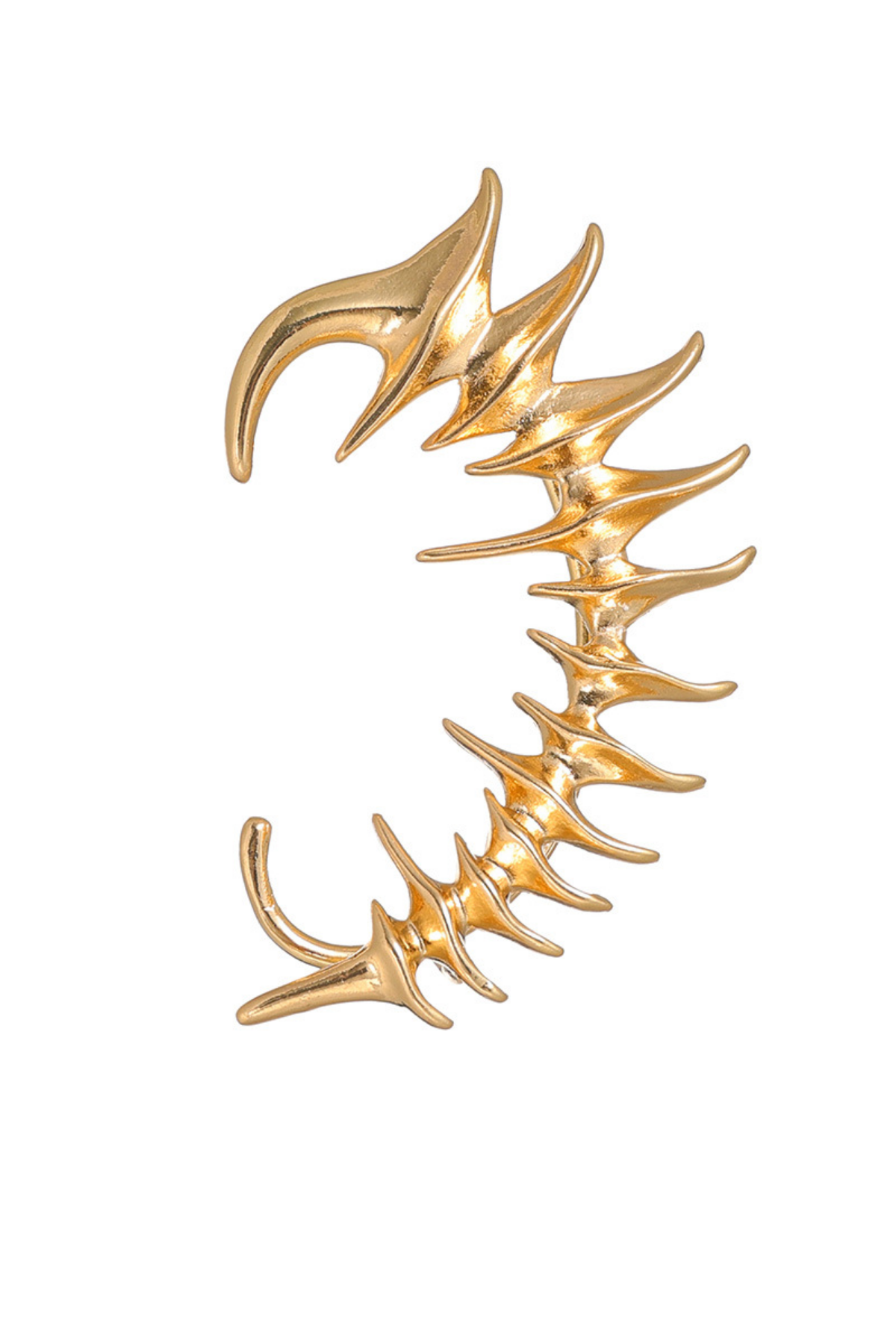 Platinum Ring Keel Metal Earrings