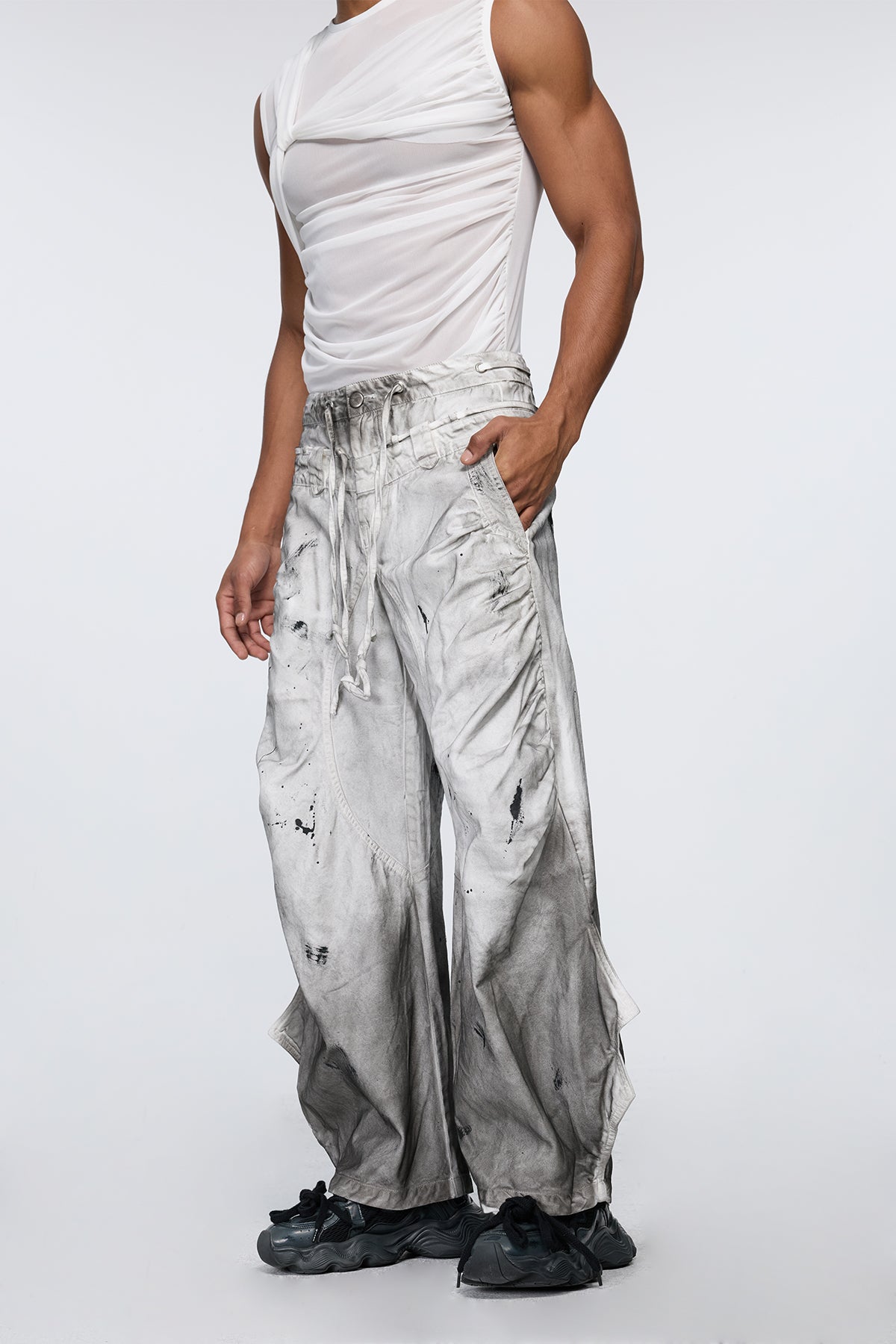 Pleated Pant Barrel Pants