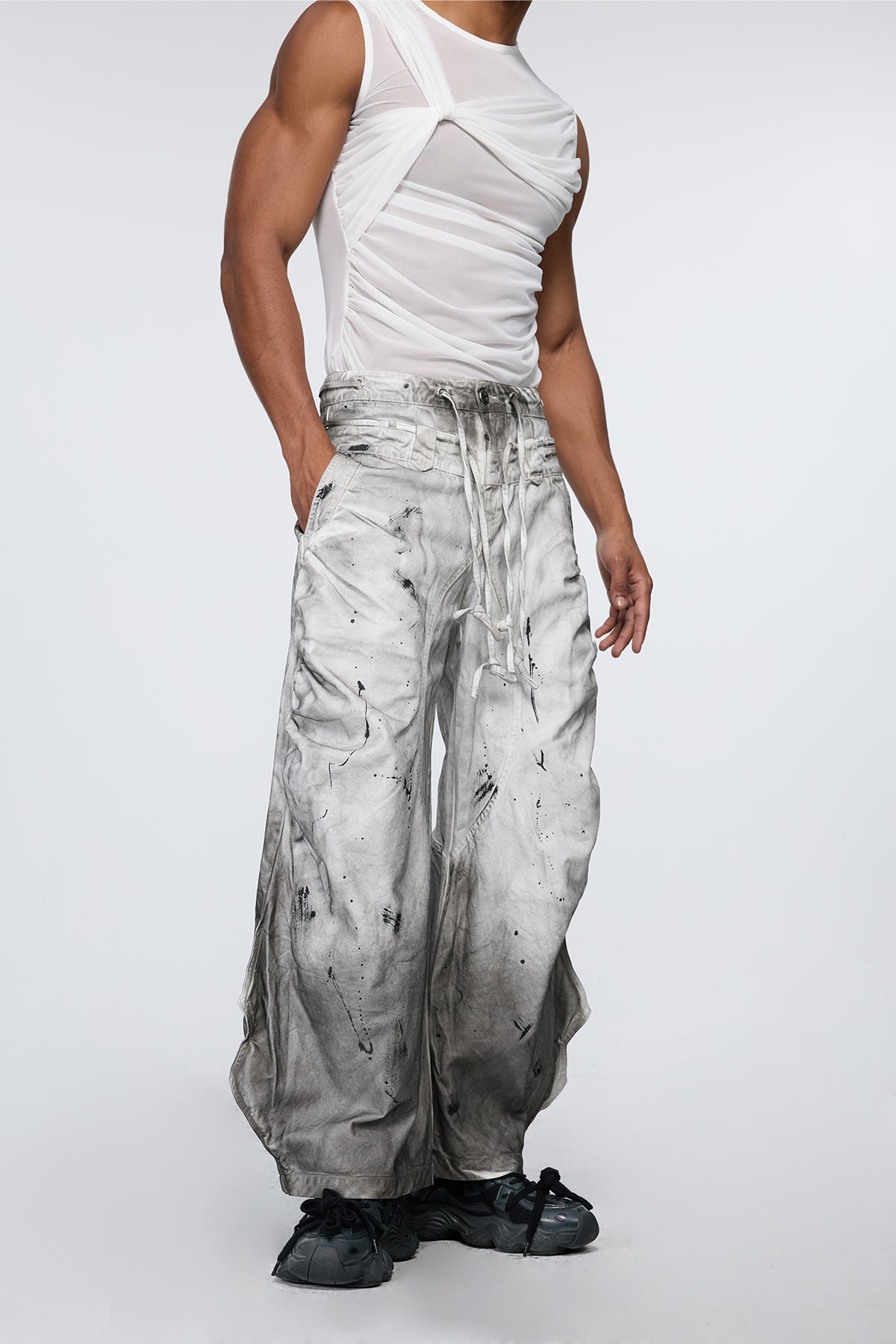 Pleated Pant Barrel Pants
