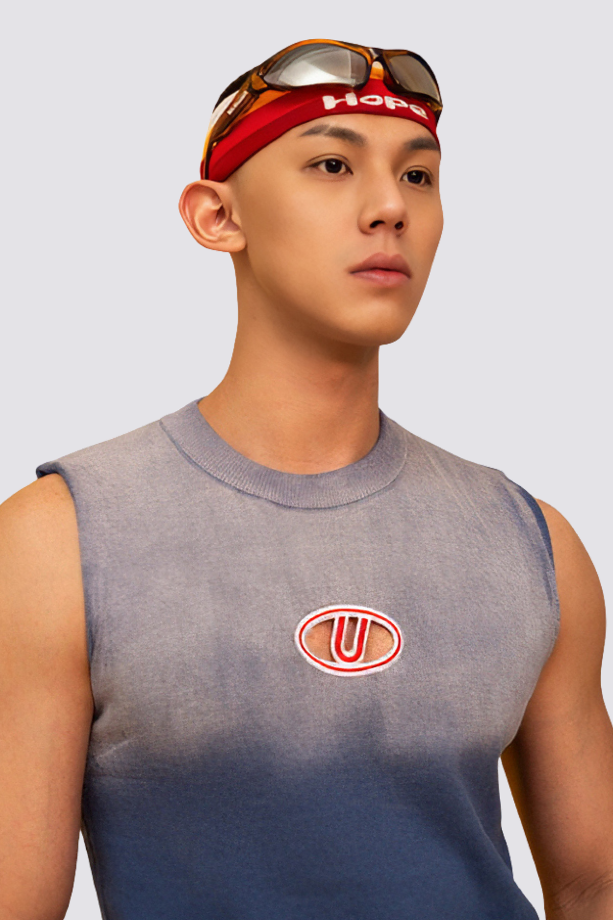 Poise Motion Cutout Embroidery Sleeveless Top