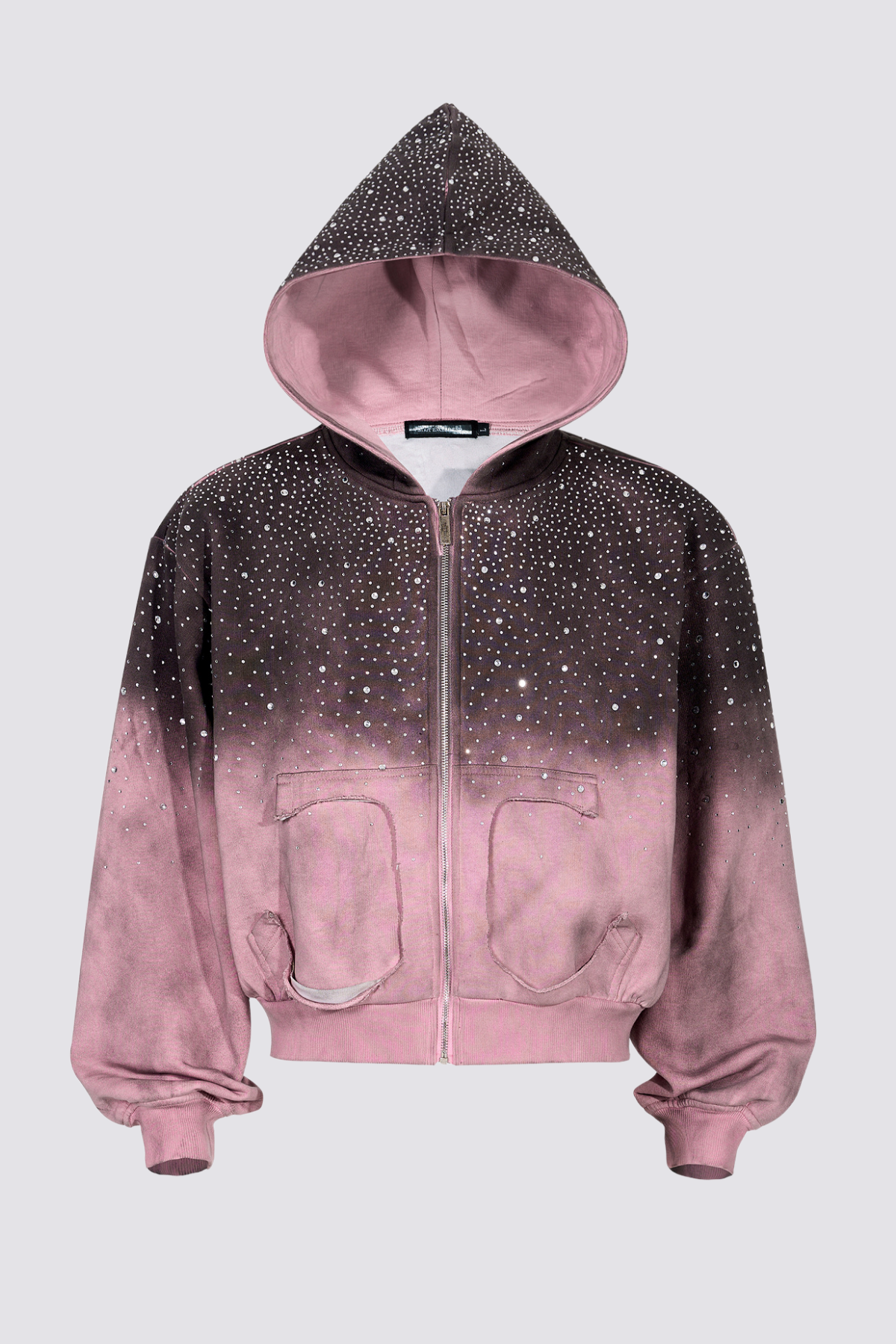 Polished Gem Rhinestone Crop Hoodie