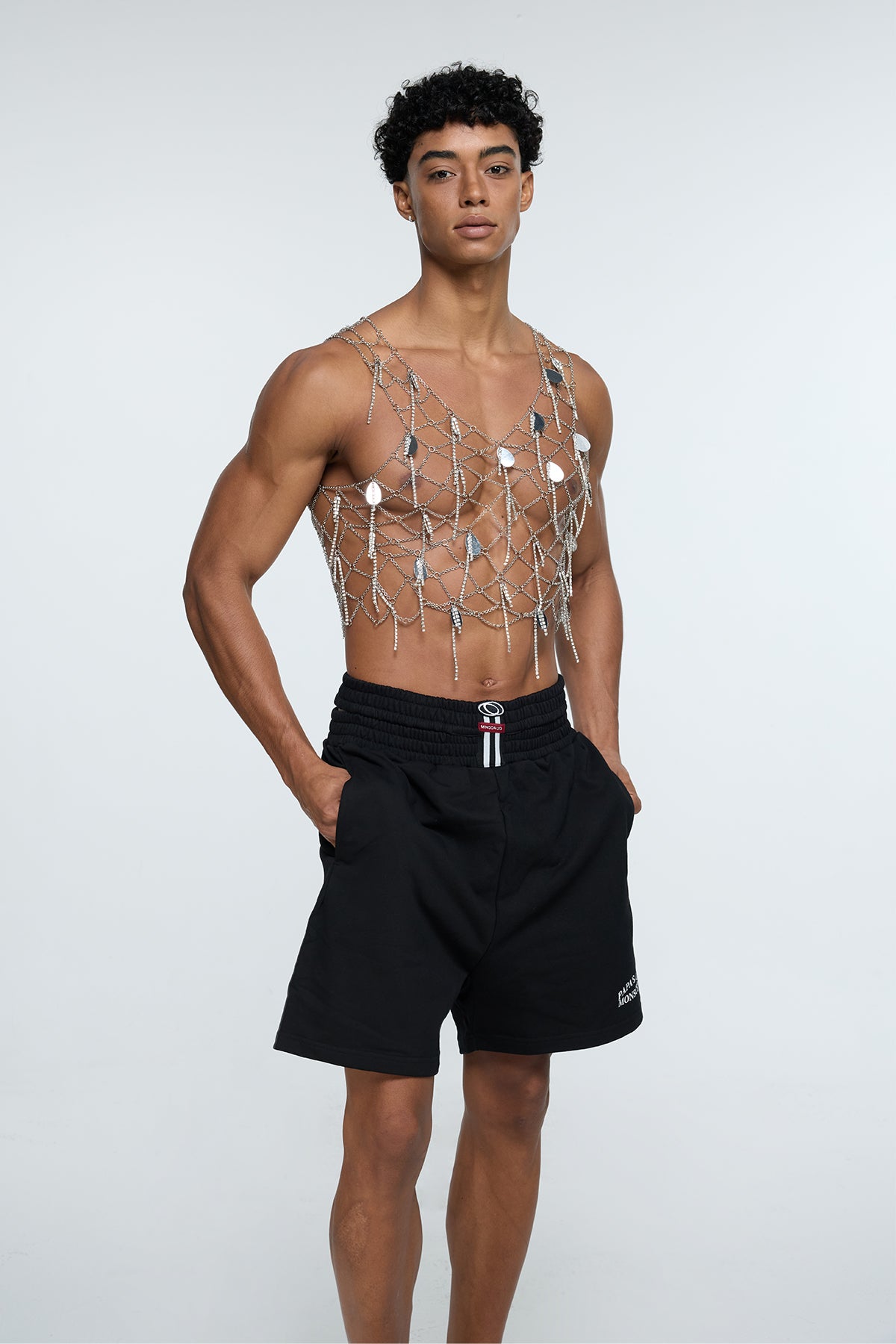 Polished Link Chain Fringe Top