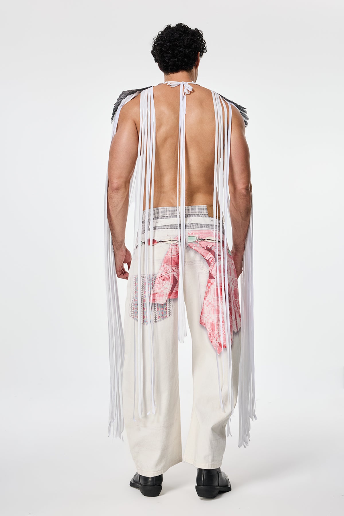 Polished Structure Feather Fringe Cape