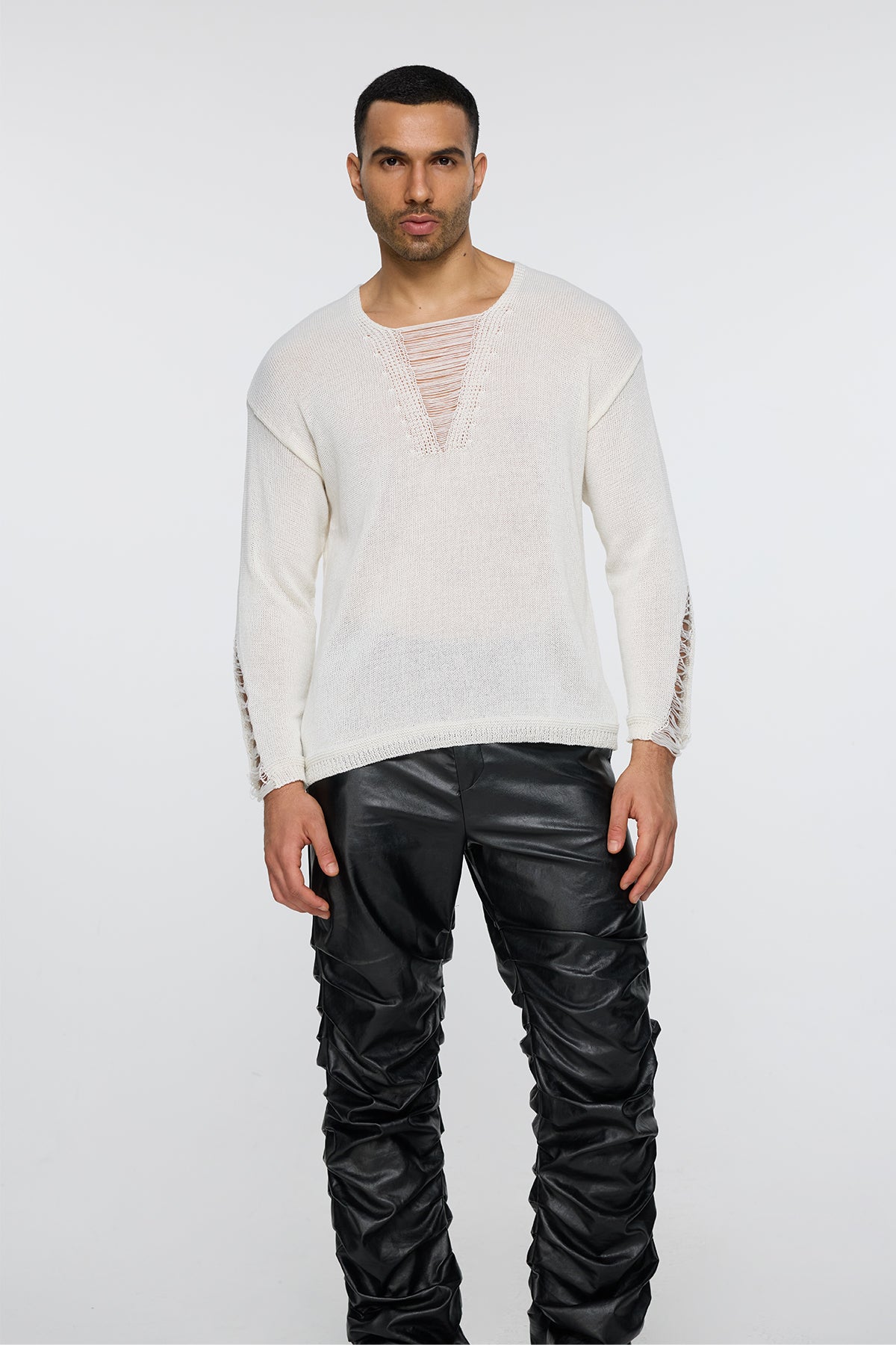Prime Fleece Knit Cutout Long Sleeve Top