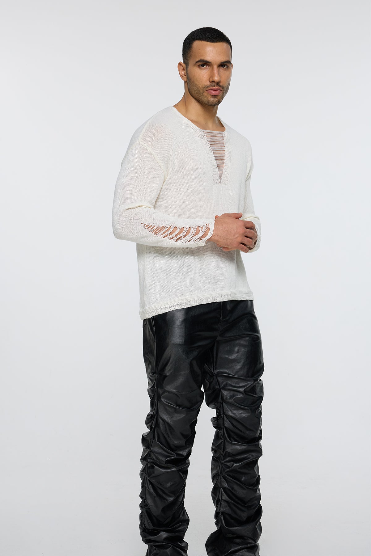 Prime Fleece Knit Cutout Long Sleeve Top