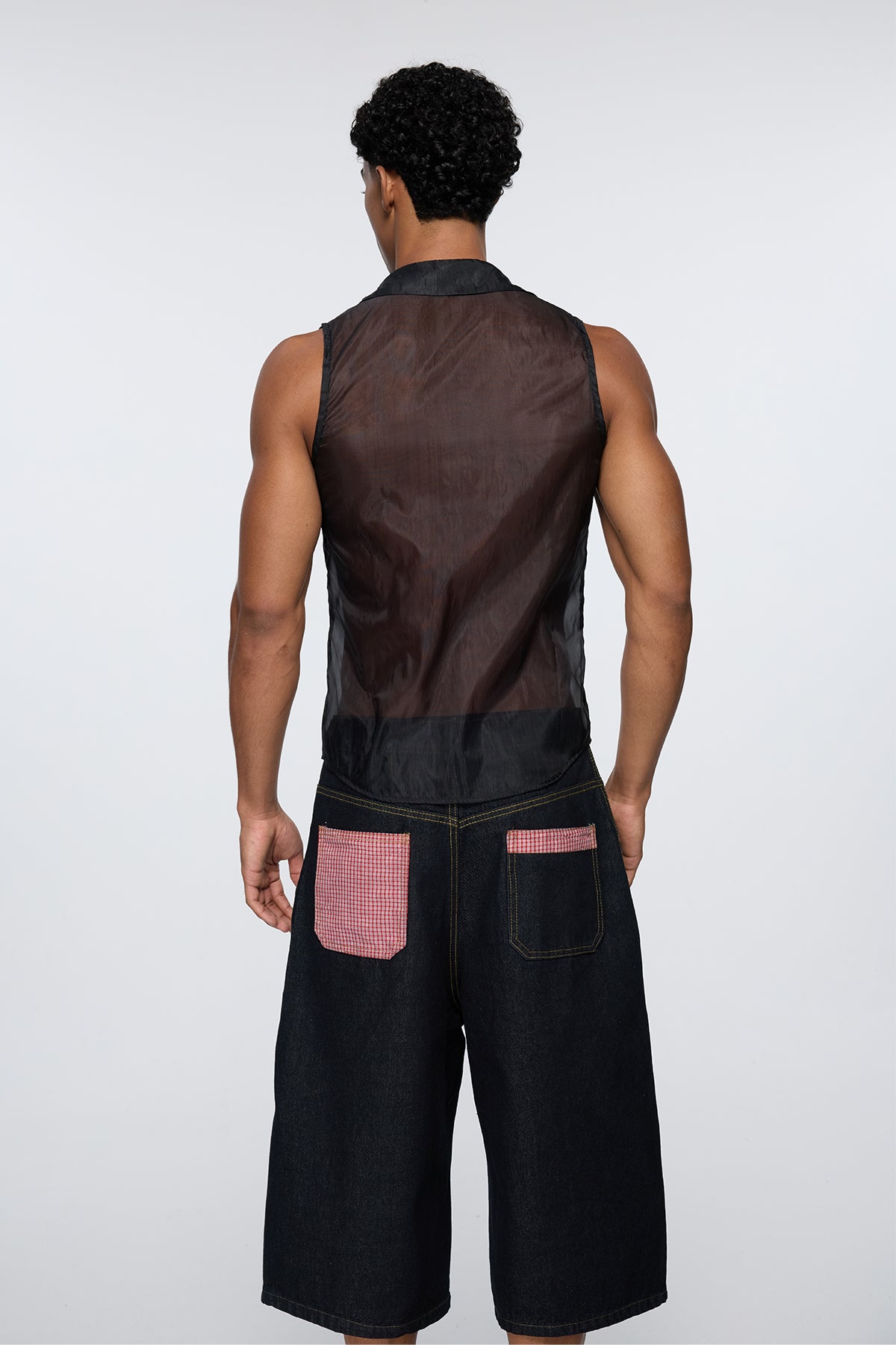 Prime Flow Sleeveless Mesh Rhinestone Shirt