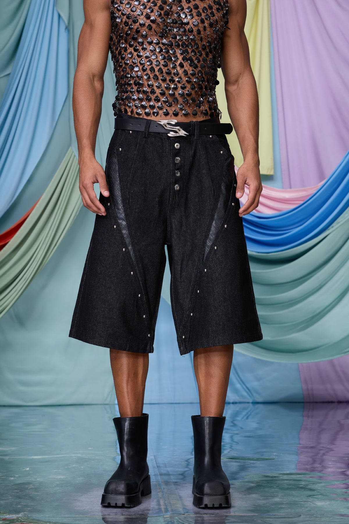 Prime Split Leather Straight Pants