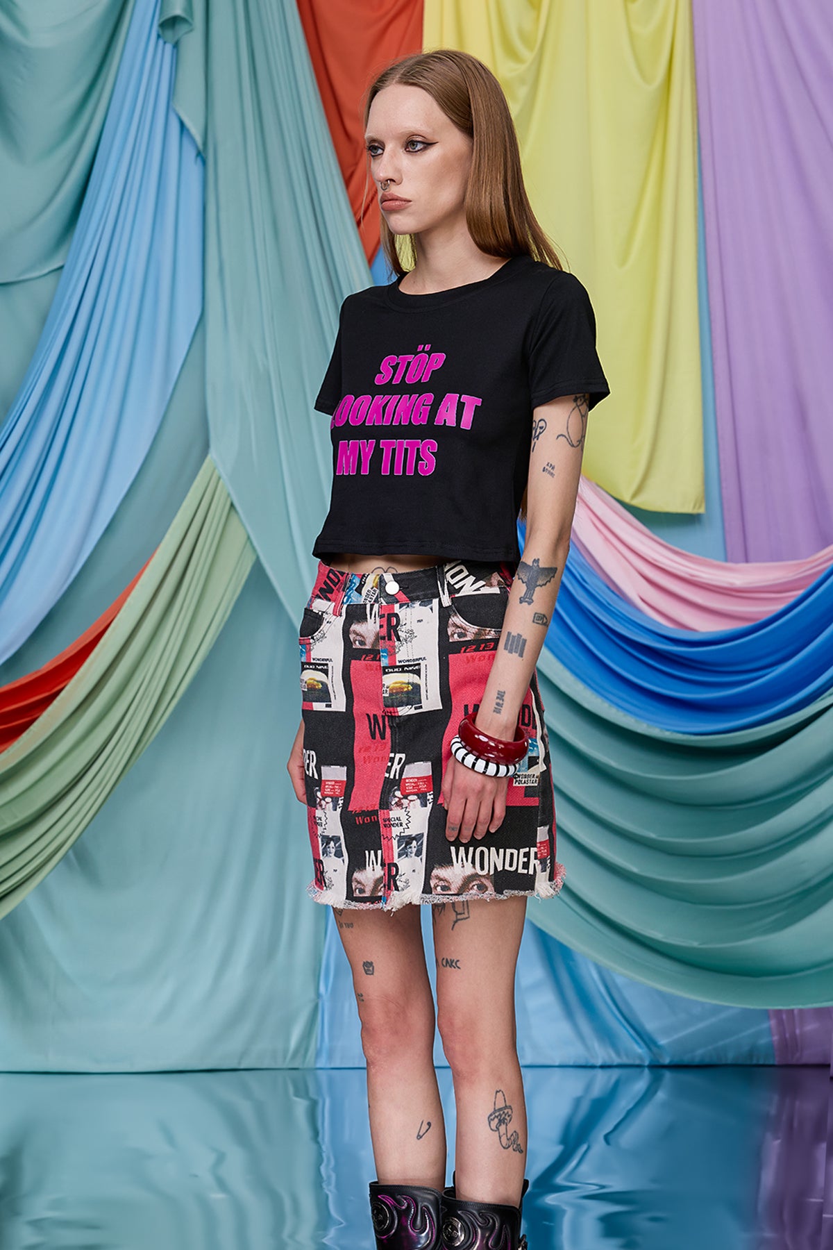 Prime Vent Print Crop Top