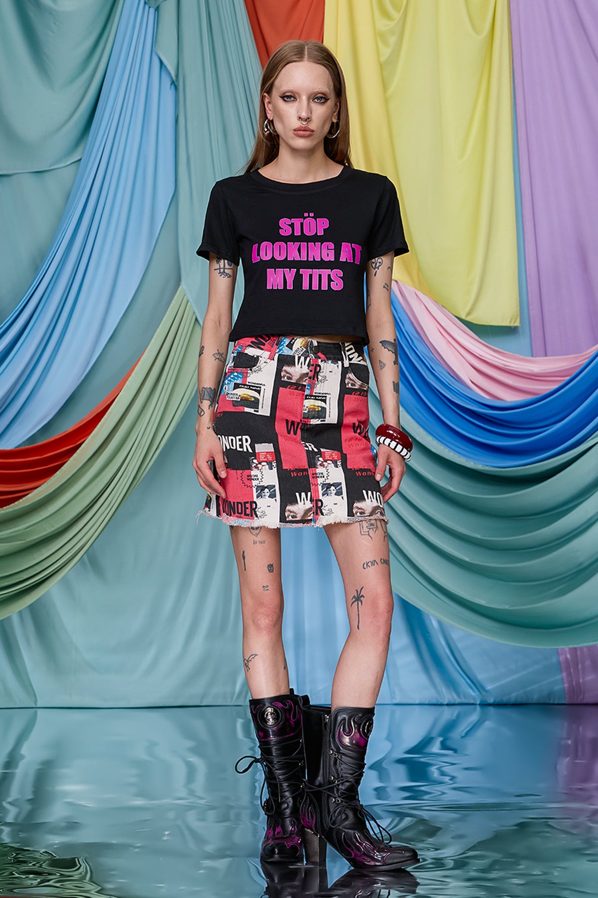 Prime Vent Print Crop Top