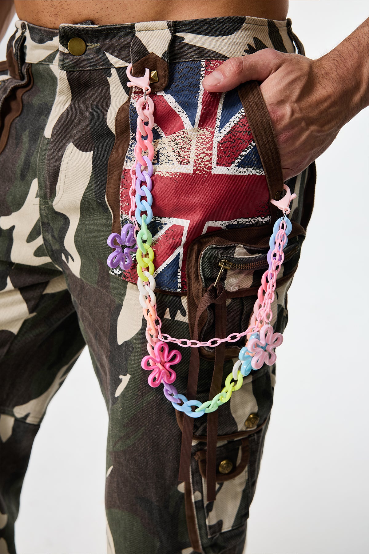 Prism Light Acrylic Flower Pants Chain