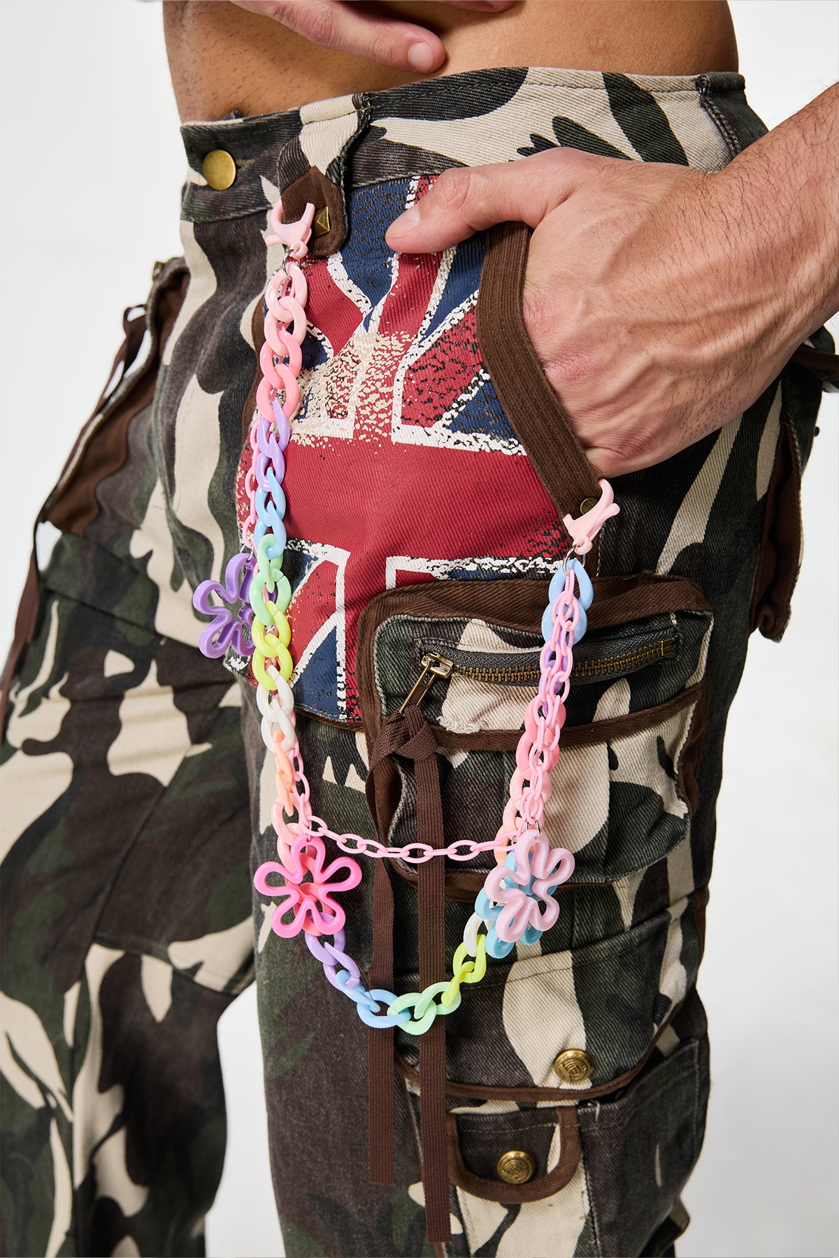 Prism Light Acrylic Flower Pants Chain