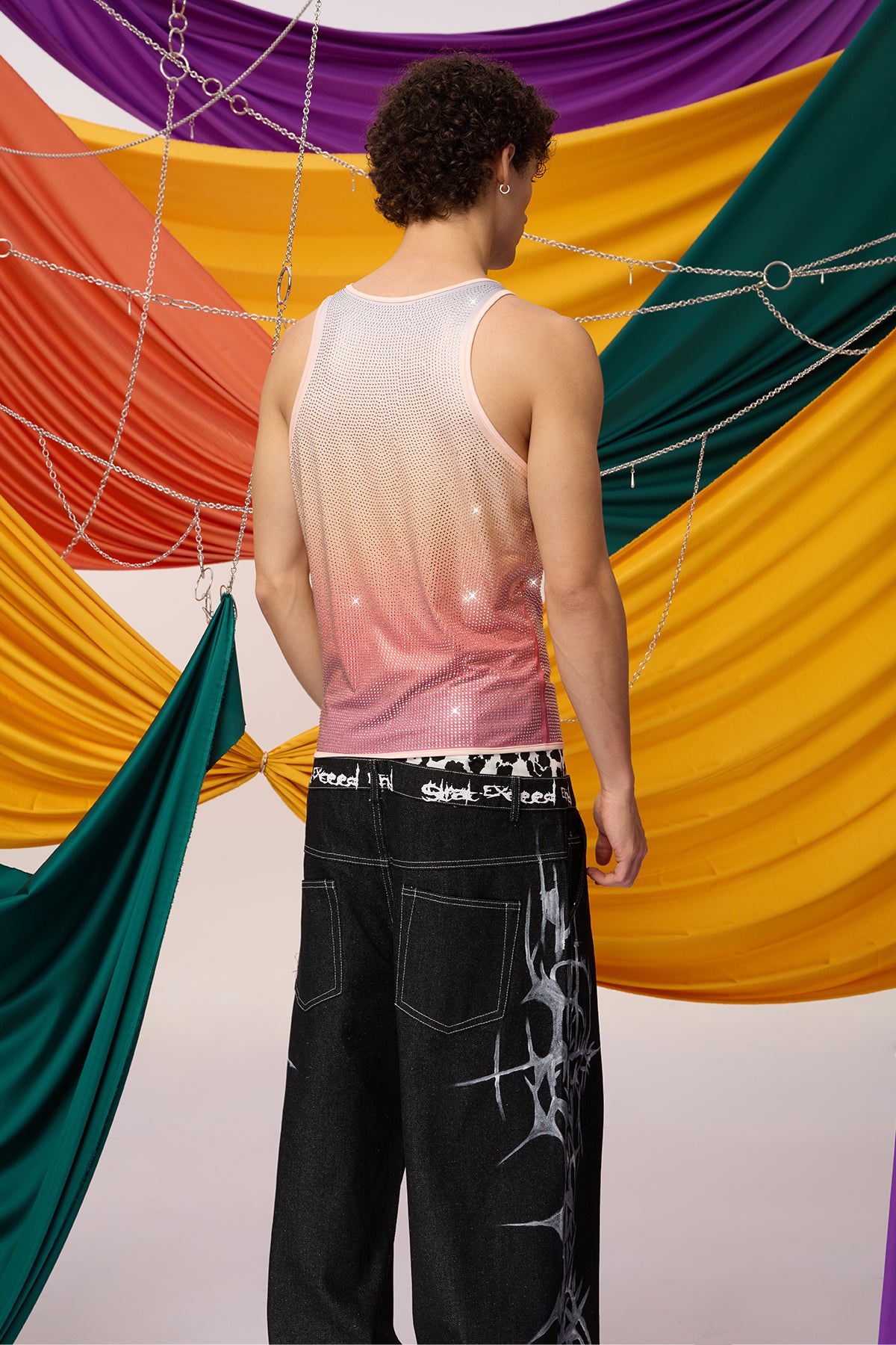 Prismatic Flash Rhinestone Tank Top