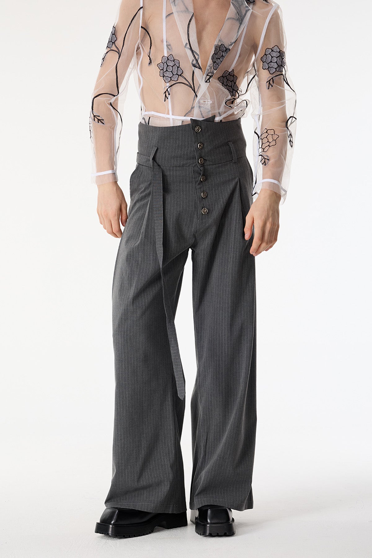 Pulse Beat Striped Straight Pants