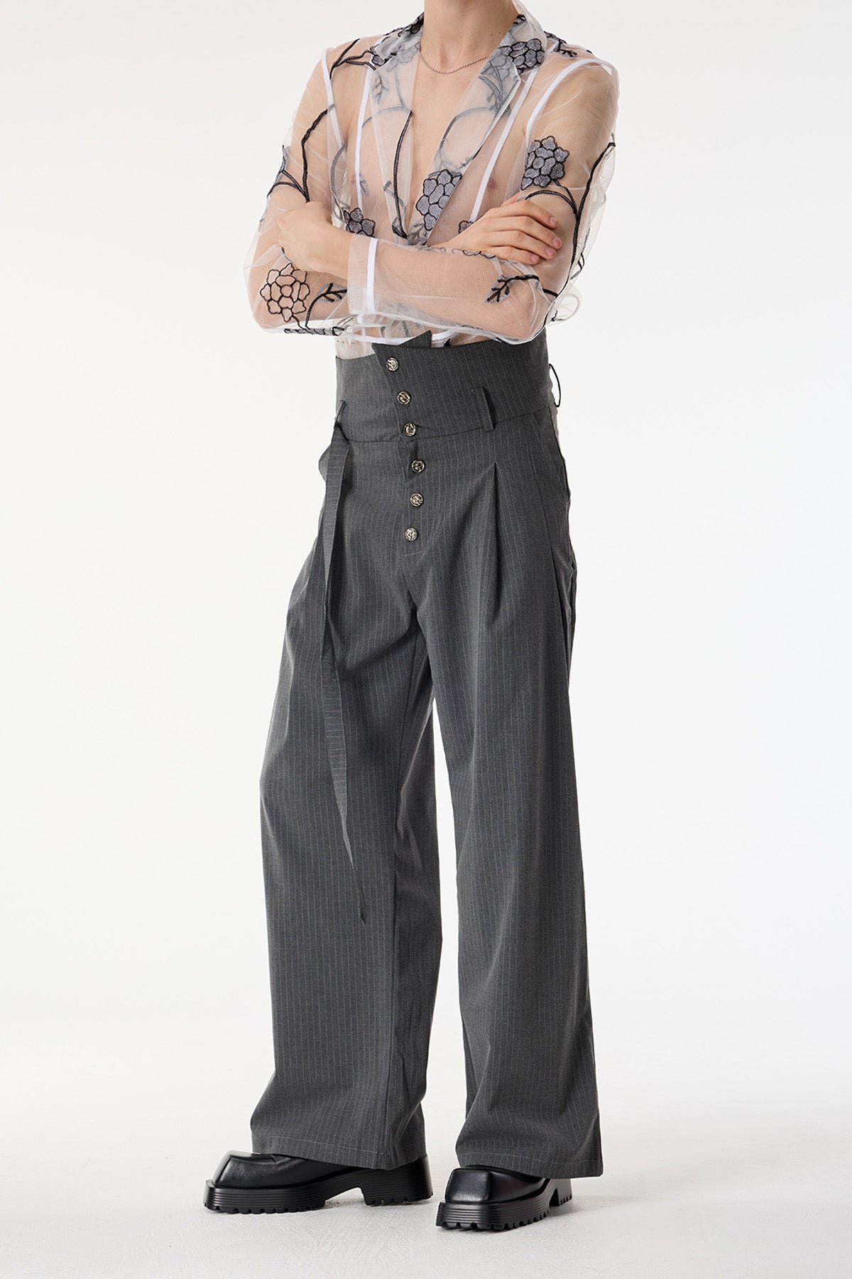 Pulse Beat Striped Straight Pants