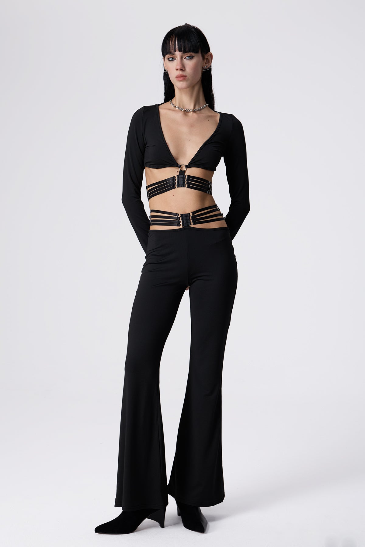 Pulse Mask V Neck Long Sleeve Pants Set