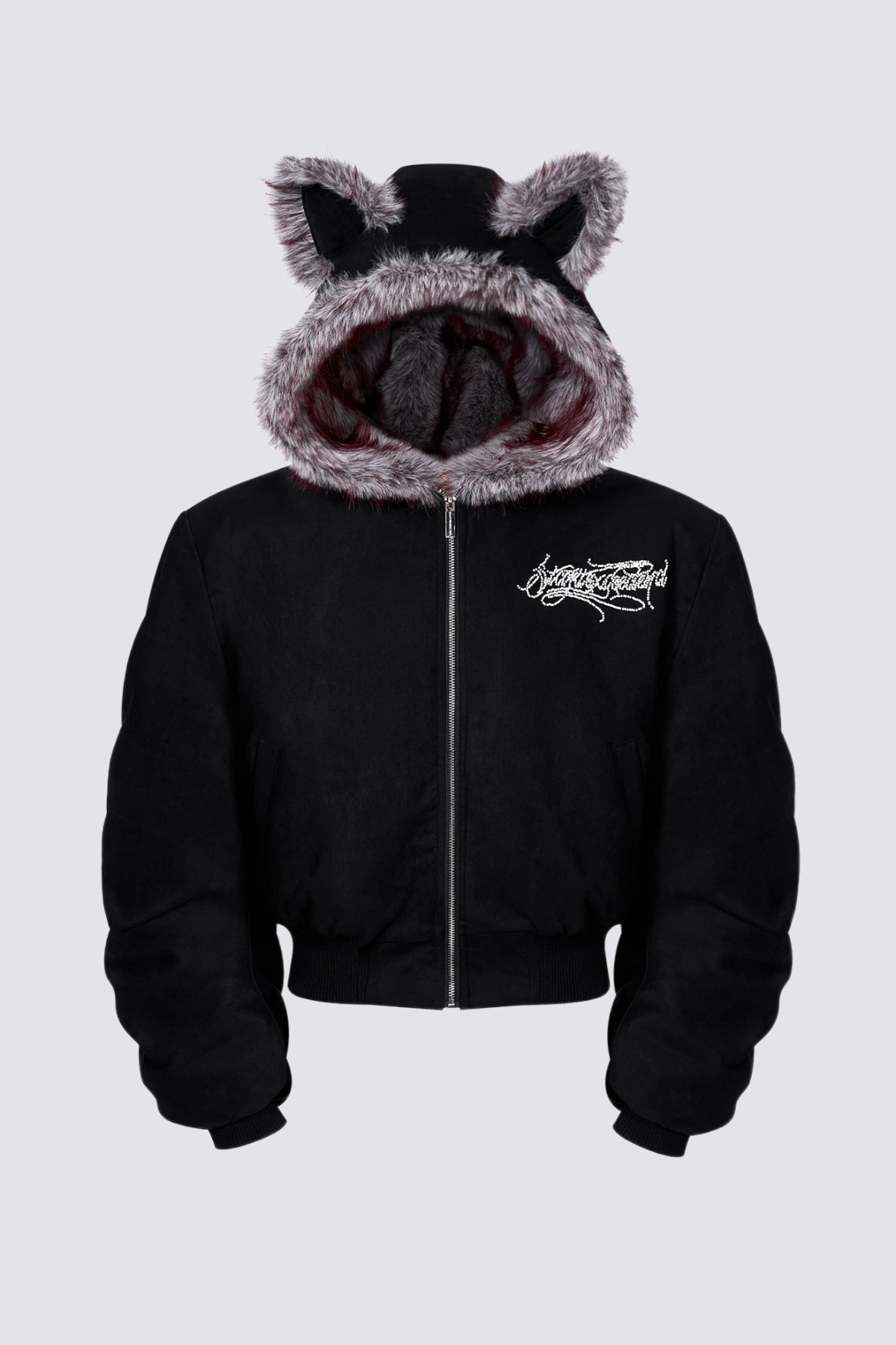 Pure Absence Faux Fur Hooded Jacket Black