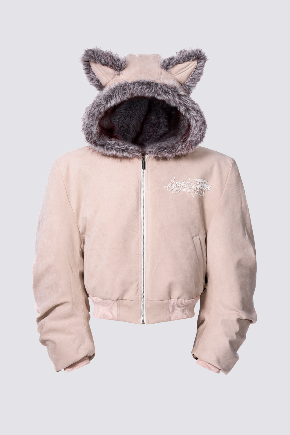 Pure Absence Faux Fur Hooded Jacket Pink