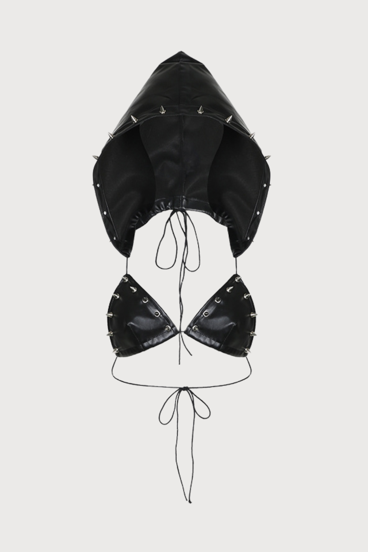 Pure Slash Rivet Hooded Bralette