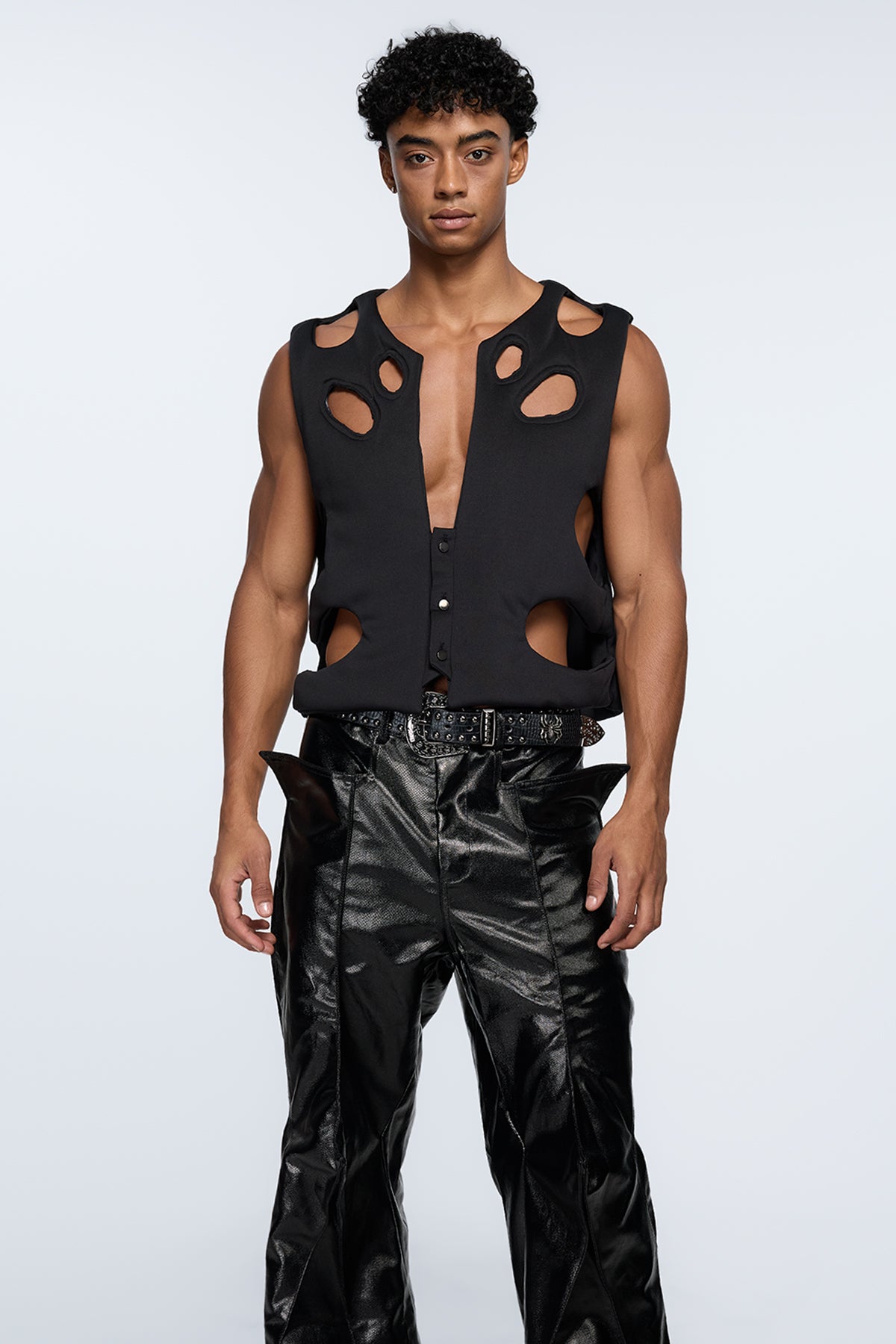 Pure Void Cutout Vest Black