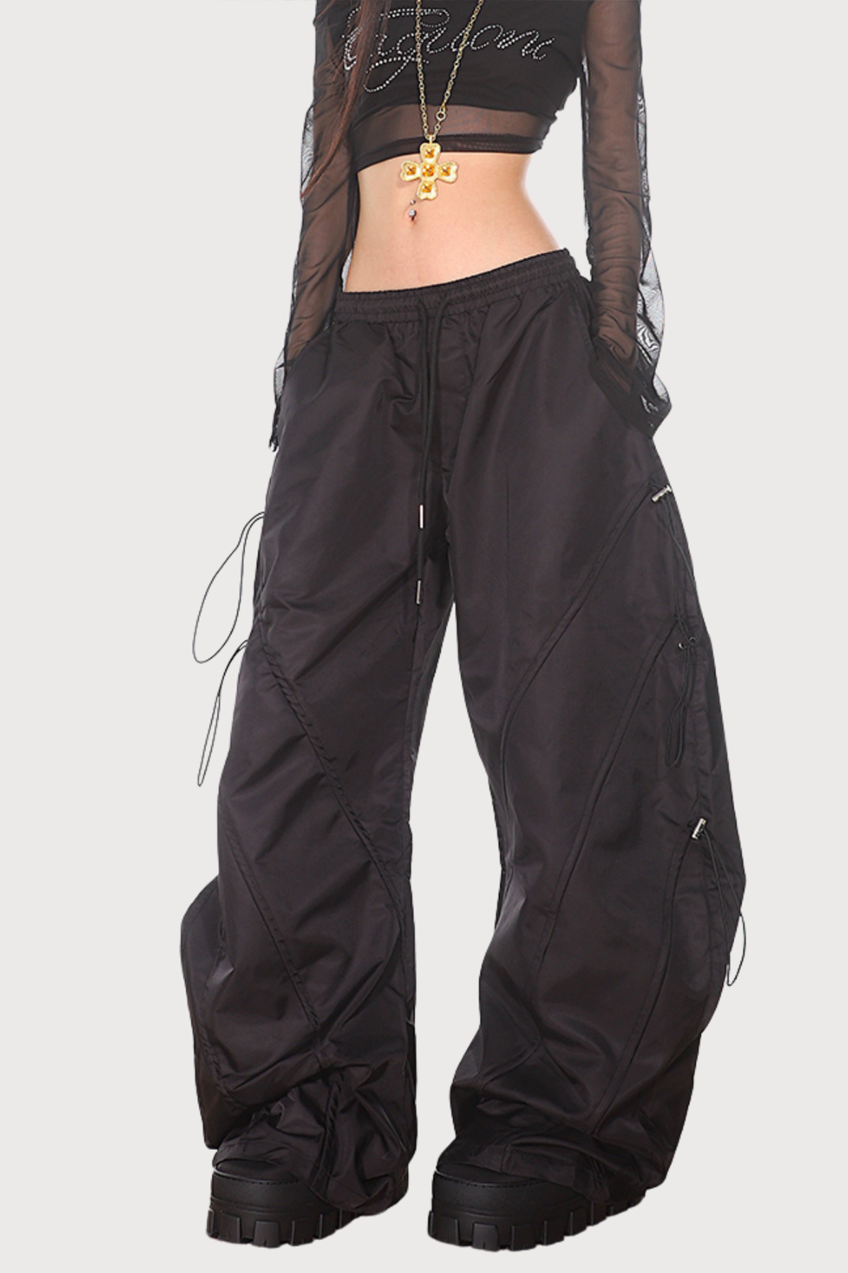 Pure Motion Wide Leg Drawstring Pants