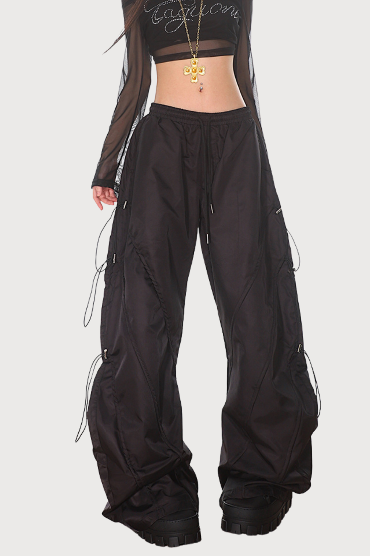 Pure Motion Wide Leg Drawstring Pants