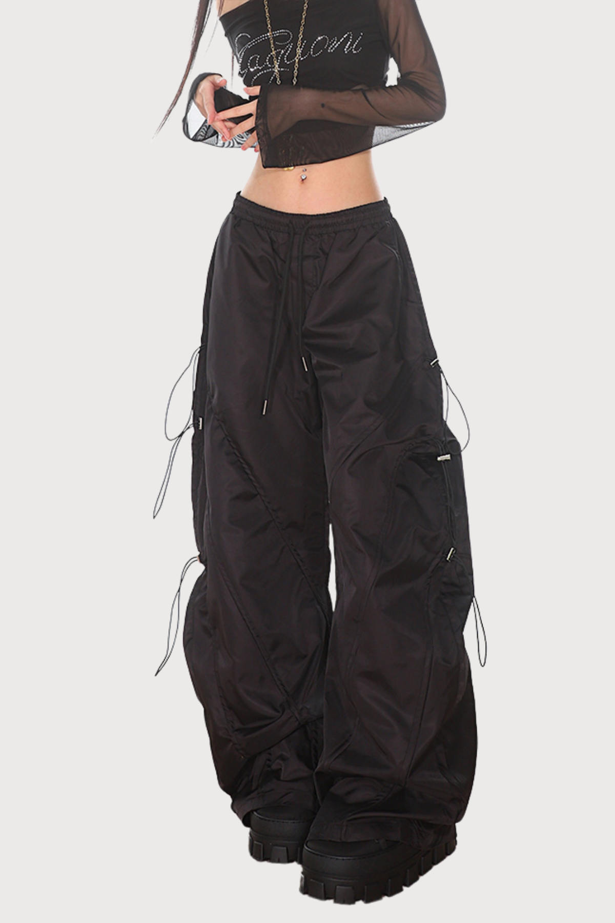 Pure Motion Wide Leg Drawstring Pants