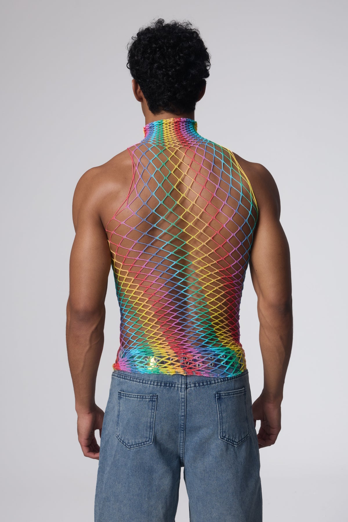 Queer Flash Net Cutout Top