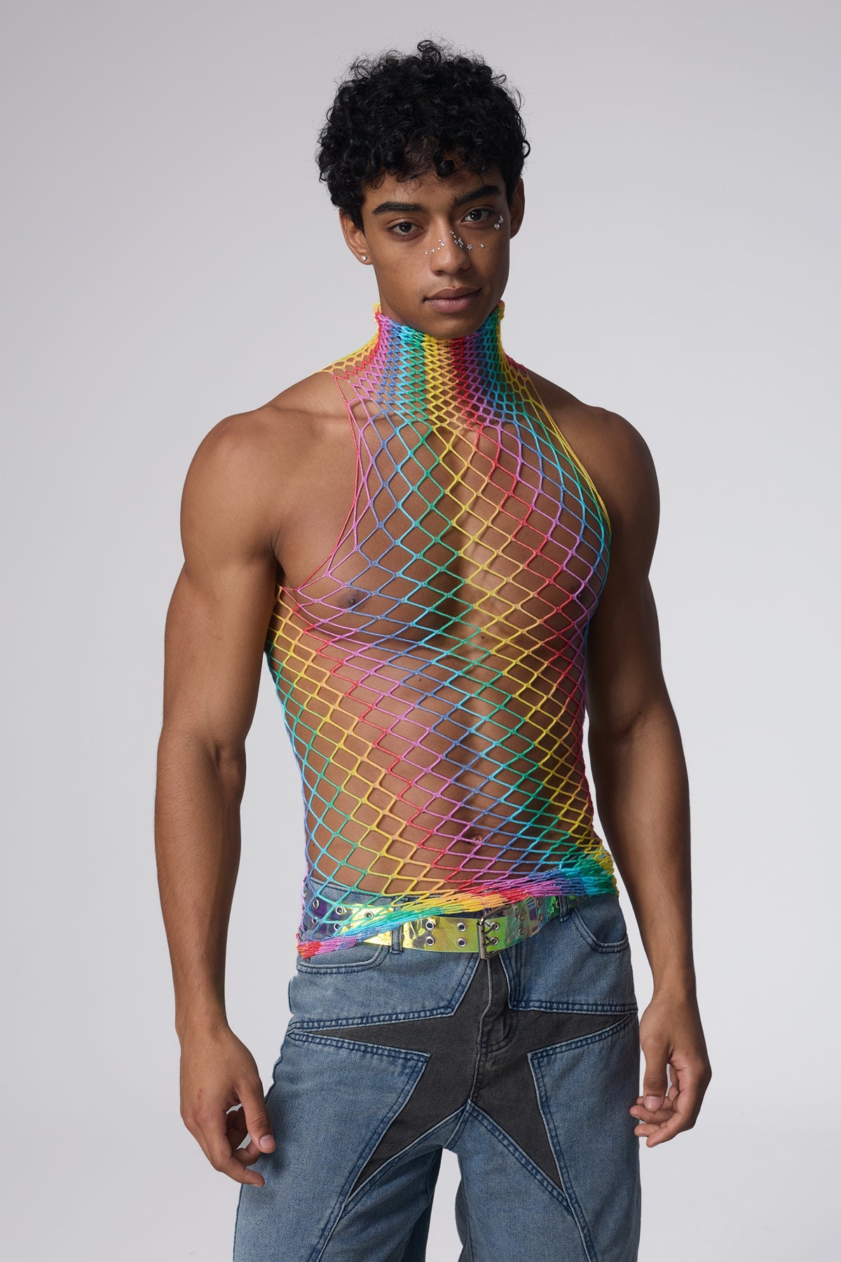 Queer Flash Net Cutout Top