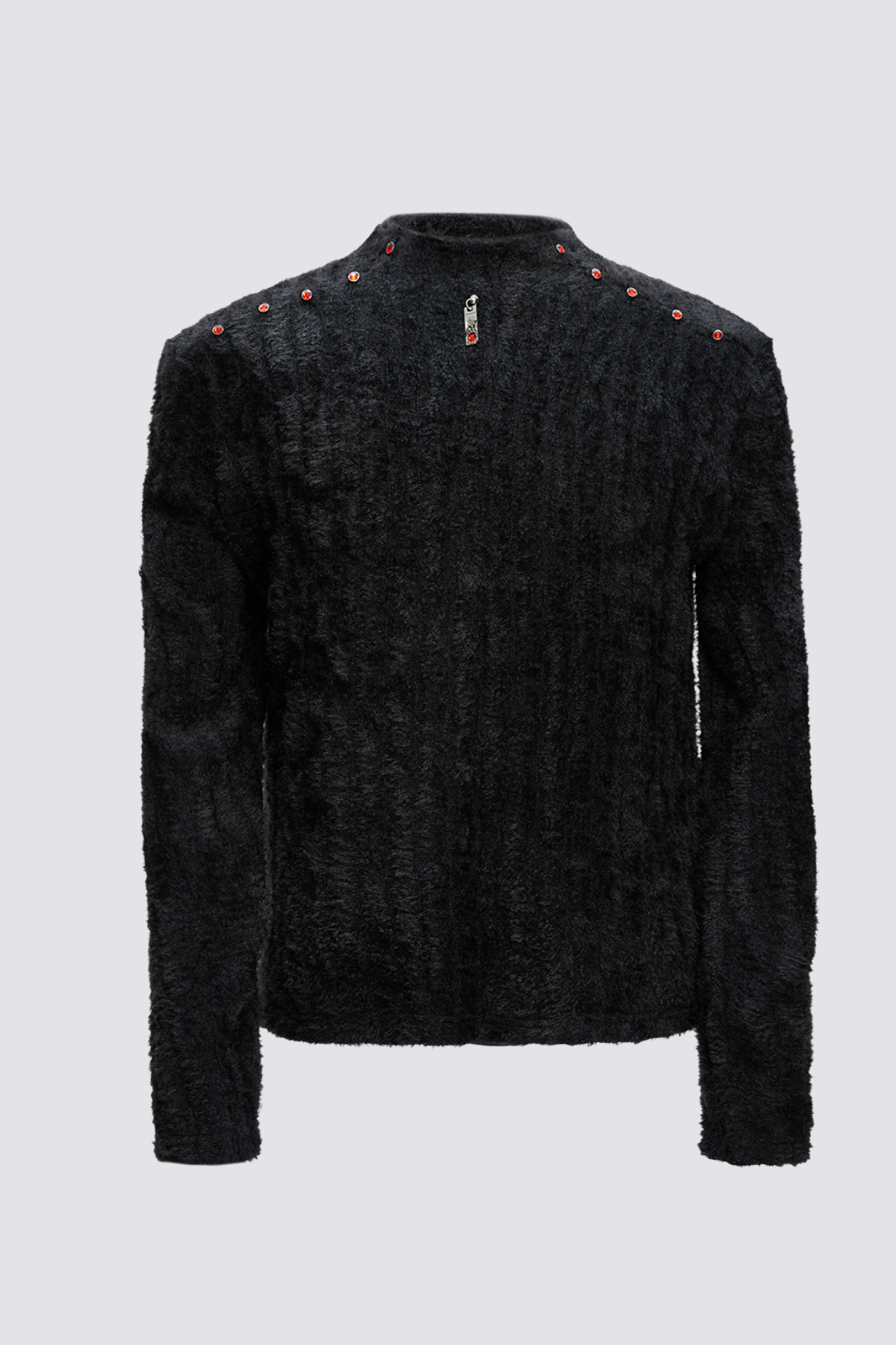 Quiet Density Rhinestone Long Sleeve Top Black